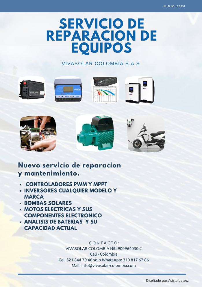 Servicio de reparaciones de equipos solares